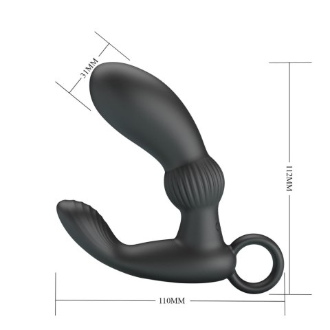 Masażer prostaty silikonowy Pretty Love Cayla czarny USB 12 funkcji