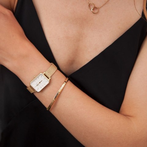 Daniel Wellington ZEGAREK DAMSKI DANIEL WELLINGTON Quadro Pressed Evergold 20mm DW00100556 + BOX (zw520a)