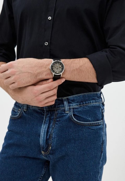Emporio Armani Zegarek męski EMPORIO ARMANI SKELETON AUTOMATIC AR60038 (zi055a)