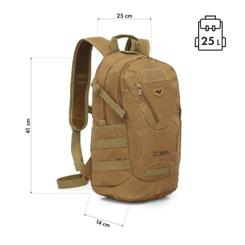 NC3905 PLECAK TAKTYCZNY COBRA BRĄZOWY 25L NILS CAMP