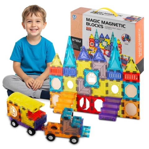 Klocki magnetyczne edukacyjne konstrukcyjne 71 szt RK-782 Ricokids