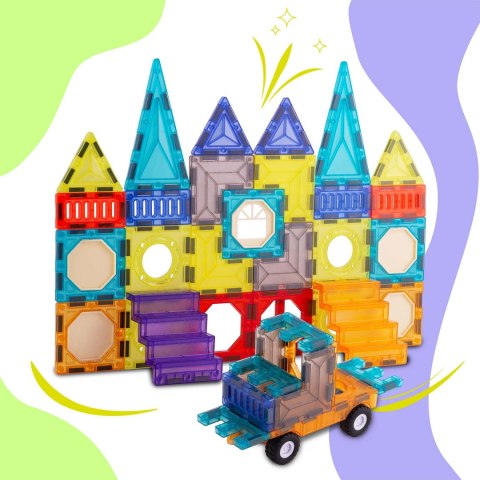 Klocki magnetyczne edukacyjne konstrukcyjne 71 szt RK-782 Ricokids