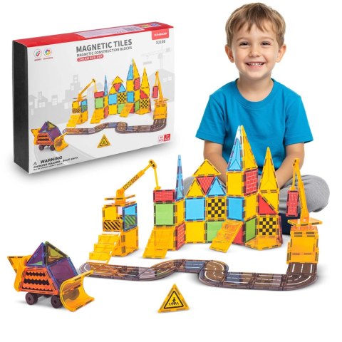 Klocki magnetyczne edukacyjne konstrukcyjne 90 szt RK-780 Ricokids