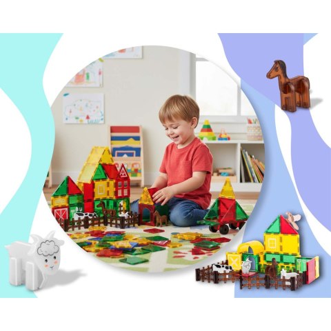 Klocki magnetyczne edukacyjne konstrukcyjne farma zwierząt RK-781 Ricokids