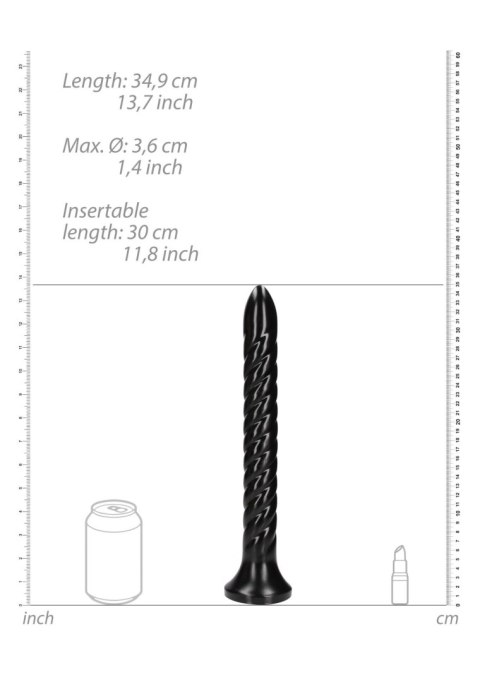 Wąż analny spiralny Ouch! 30 cm czarny