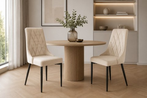Krzesło tapicerowane SOFIA BEIGE VELVET SMOKE