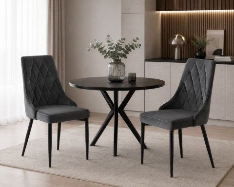 Krzesło tapicerowane SOFIA DARK GREY VELVET SMOKE
