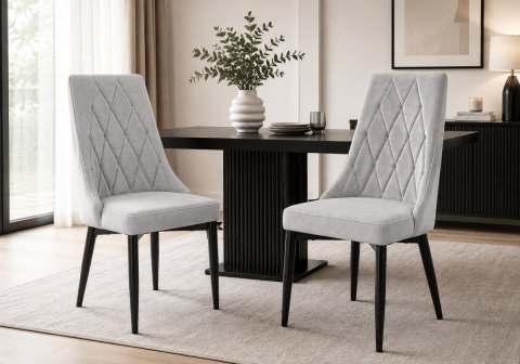 Krzesło tapicerowane SOFIA LIGHT GREY VELVET SMOKE