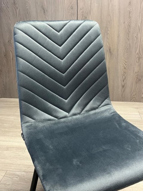 Krzesło tapicerowane TRIO VELVET DARK GREY