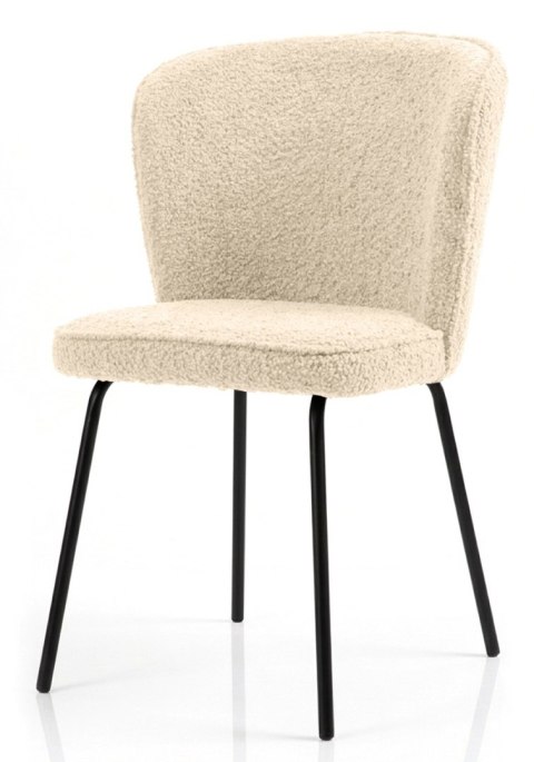 Krzesło tapicerowane tkaniną boucle TEDDY BEIGE