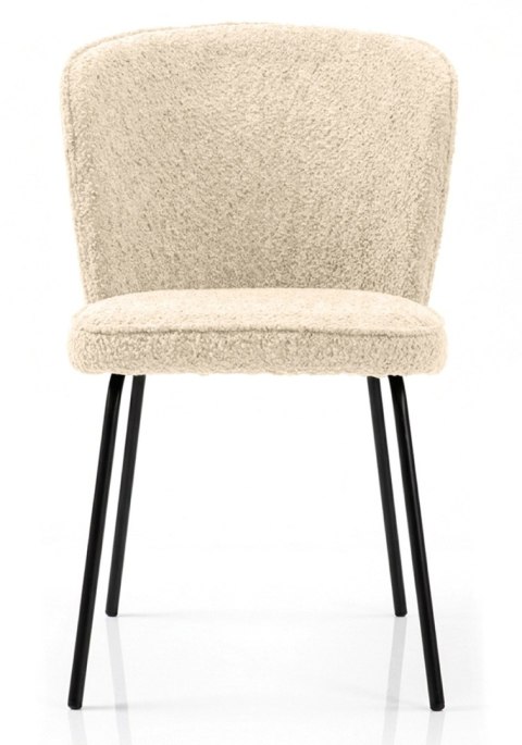 Krzesło tapicerowane tkaniną boucle TEDDY BEIGE