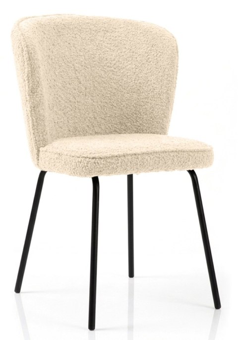 Krzesło tapicerowane tkaniną boucle TEDDY BEIGE