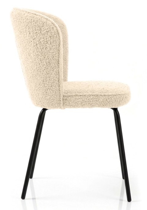 Krzesło tapicerowane tkaniną boucle TEDDY BEIGE