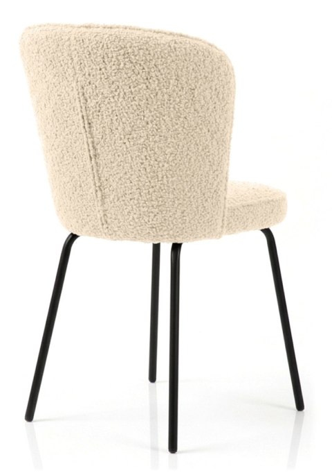 Krzesło tapicerowane tkaniną boucle TEDDY BEIGE