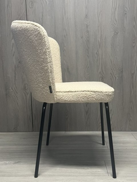 Krzesło tapicerowane tkaniną boucle TEDDY BEIGE