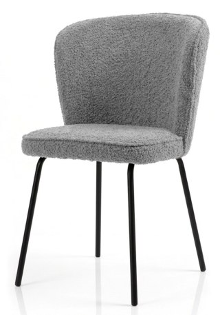 Krzesło tapicerowane tkaniną boucle TEDDY GREY