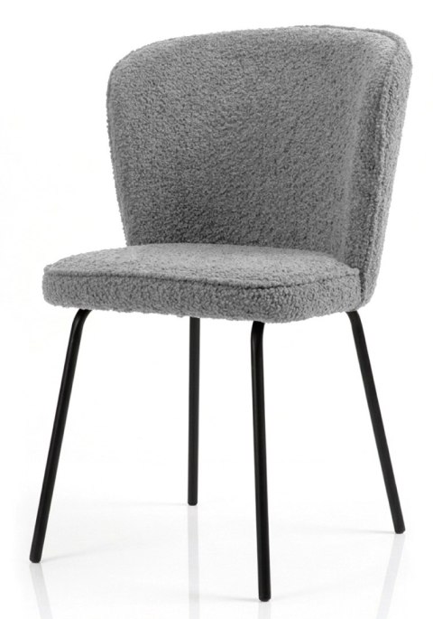 Krzesło tapicerowane tkaniną boucle TEDDY GREY