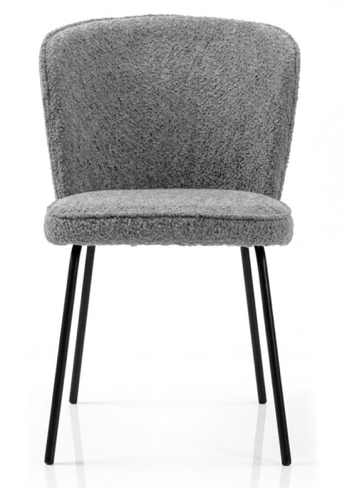Krzesło tapicerowane tkaniną boucle TEDDY GREY