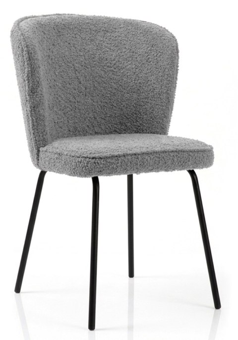 Krzesło tapicerowane tkaniną boucle TEDDY GREY