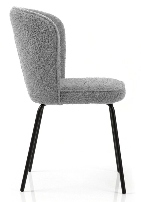 Krzesło tapicerowane tkaniną boucle TEDDY GREY