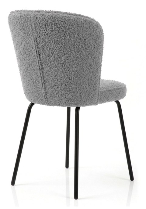 Krzesło tapicerowane tkaniną boucle TEDDY GREY