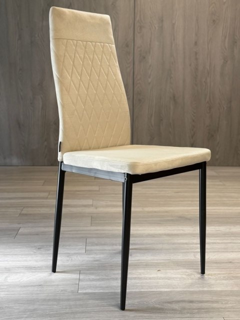 Krzesło tapicerowane zestaw 4x VALVA CARO VELVET BEIGE