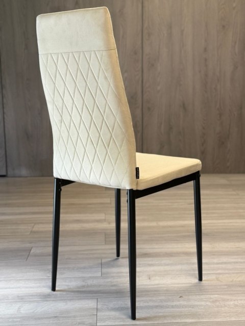 Krzesło tapicerowane zestaw 4x VALVA CARO VELVET BEIGE