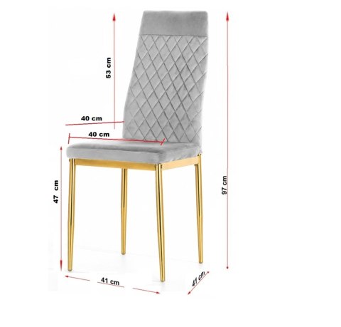 Krzesło tapicerowane zestaw 4x VALVA CARO VELVET BEIGE