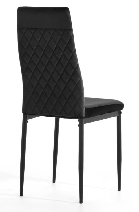 Krzesło tapicerowane zestaw 4x VALVA CARO VELVET BLACK
