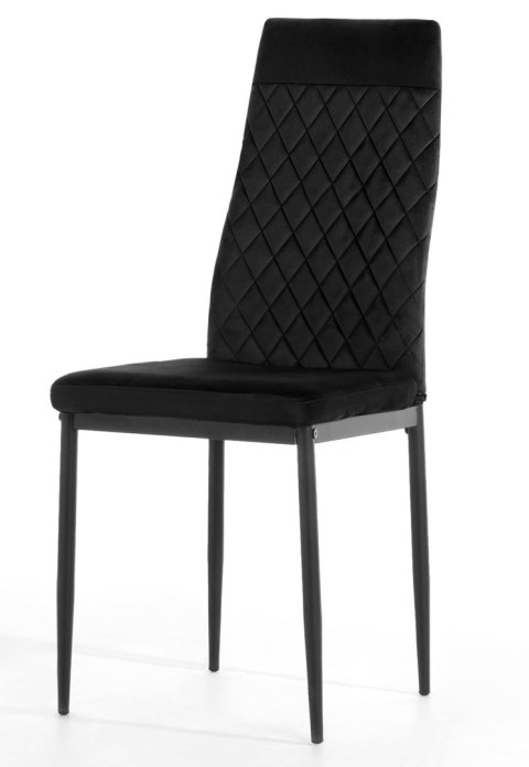 Krzesło tapicerowane zestaw 4x VALVA CARO VELVET BLACK