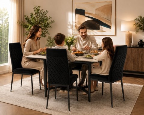 Krzesło tapicerowane zestaw 4x VALVA CARO VELVET BLACK