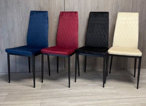 Krzesło tapicerowane zestaw 4x VALVA CARO VELVET BLACK