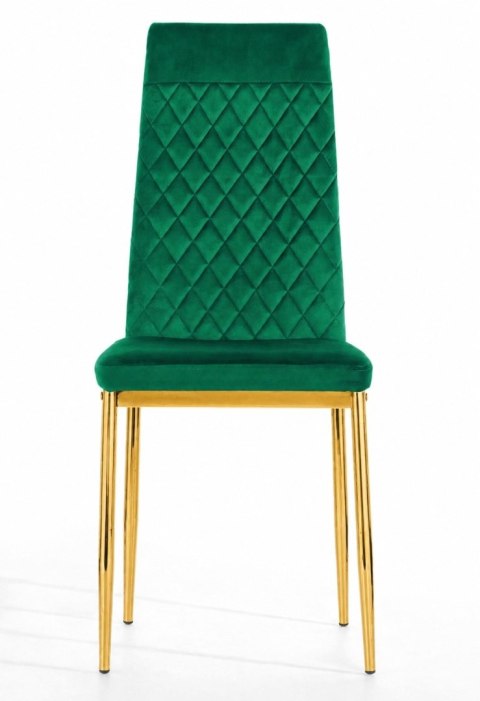 Krzesło tapicerowane zestaw 4x VALVA CARO VELVET GREEN GOLD