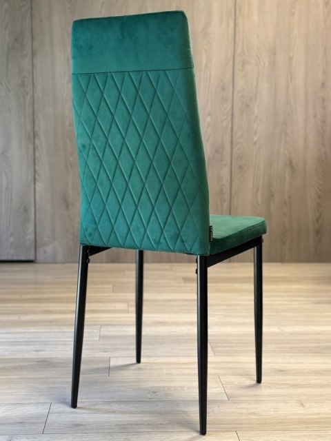 Krzesło tapicerowane zestaw 4x VALVA CARO VELVET GREEN