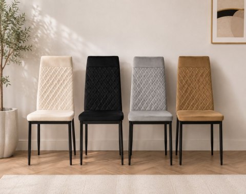 Krzesło tapicerowane zestaw 4x VALVA CARO VELVET GREEN