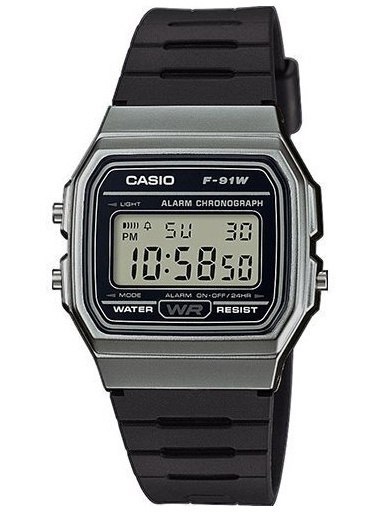 Casio ZEGAREK MĘSKI CASIO F-91WM-1BDF (zd102d) + BOX
