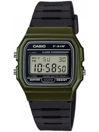 Casio ZEGAREK MĘSKI CASIO F-91WM-3AER (zd102f) + BOX