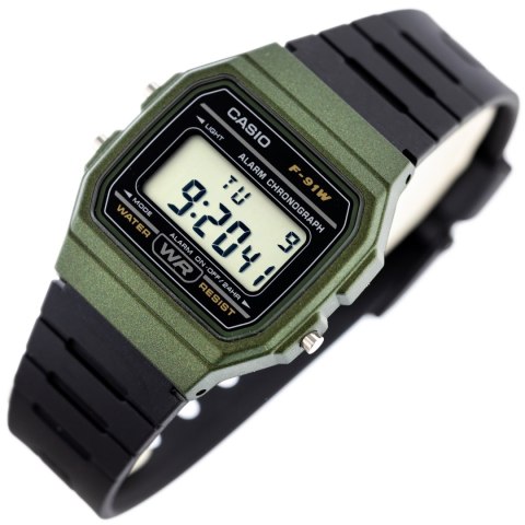 Casio ZEGAREK MĘSKI CASIO F-91WM-3AER (zd102f) + BOX