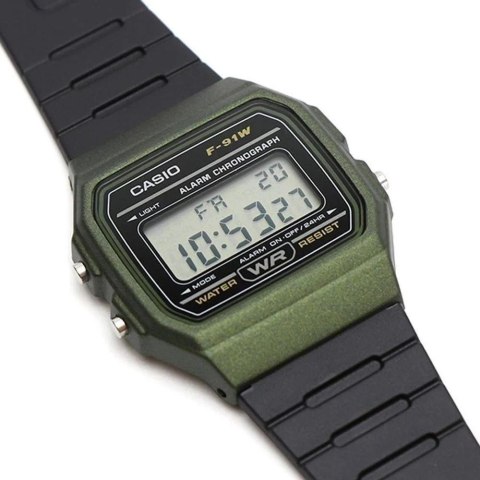 Casio ZEGAREK MĘSKI CASIO F-91WM-3AER (zd102f) + BOX