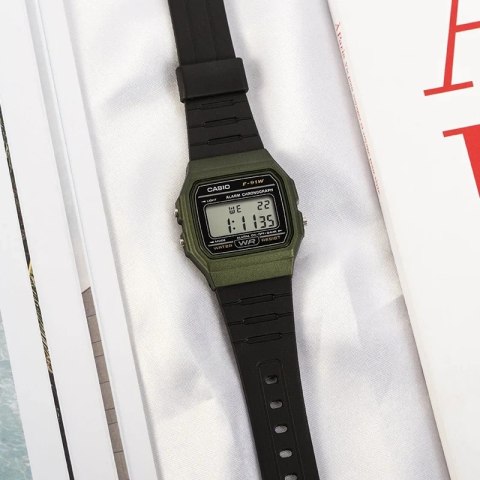 Casio ZEGAREK MĘSKI CASIO F-91WM-3AER (zd102f) + BOX
