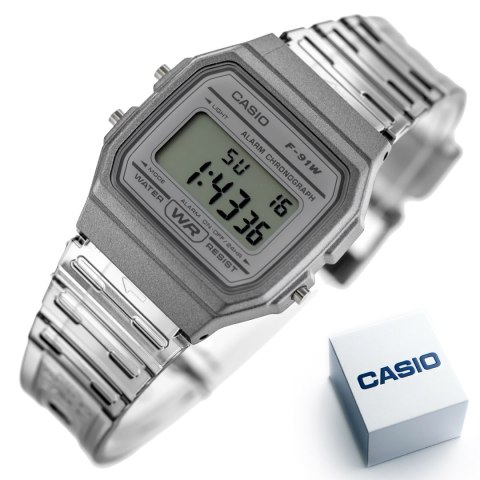 Casio Zegarek Unisex Casio Retro Vintage F-91WS-8DF(zd648d)