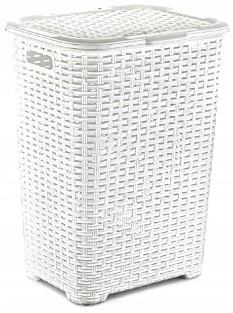 Kosz na bieliznę RATTAN 45l-biały 400x316x550