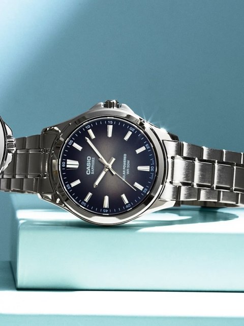 Casio ZEGAREK MĘSKI CASIO MTS-RS100D-1A SZAFIR SOLAR + BOX