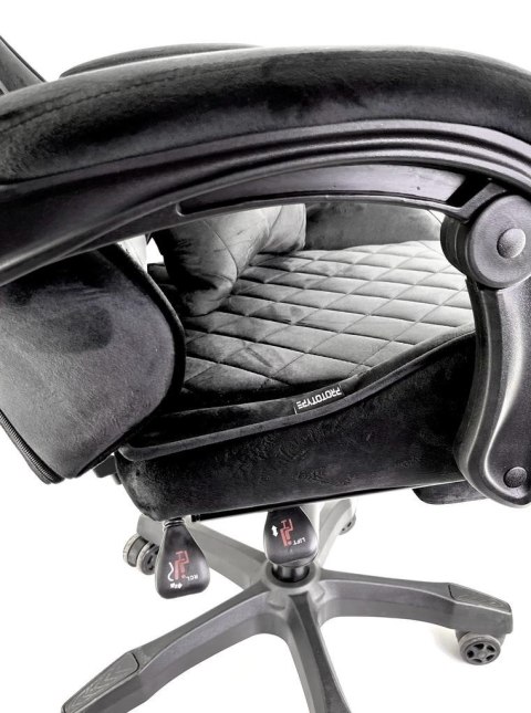 Fotel obrotowy gamingowy XL POKER PRO BLACK ALCANTARA