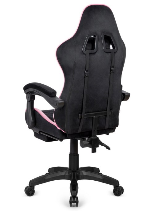 Fotel obrotowy gamingowy XL POKER PRO BLACK + PINK ALCANTARA