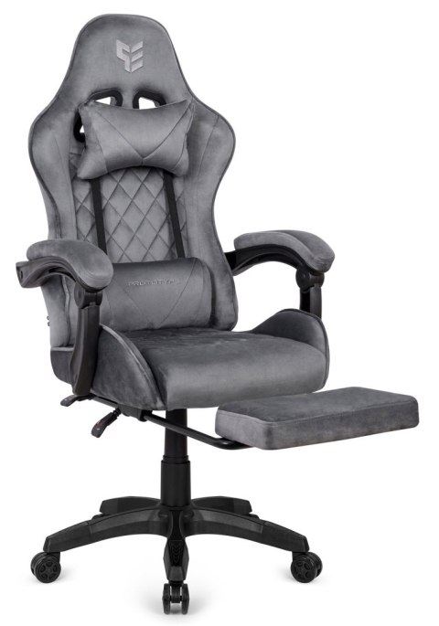 Fotel obrotowy gamingowy XL POKER PRO GREY ALCANTARA