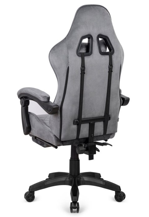 Fotel obrotowy gamingowy XL POKER PRO GREY ALCANTARA