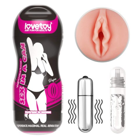 Masturbator wibrujący Lovetoy Sex In A Can Lotus cyber skóra 16 cm