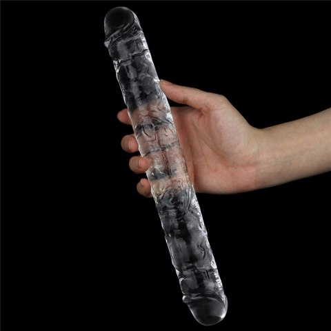 Dildo podwójne Lovetoy przezroczyste 30 cm