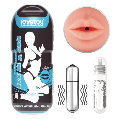 Masturbator wibrujący Lovetoy Sex In A Can usta 16 cm